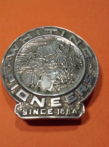 Vintage Whiting Pioneers Belt Buckle Wyoming Studio Art Works - Picture 10 of 11