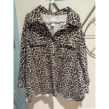 H&M Leopard Print Denim Shacket in Beige and ...