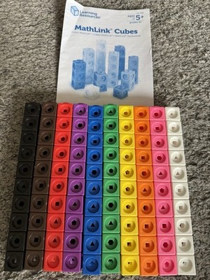 Learning Resources Mathlink Basic 100 Pc Set Cubes K-8 With Instructions Math