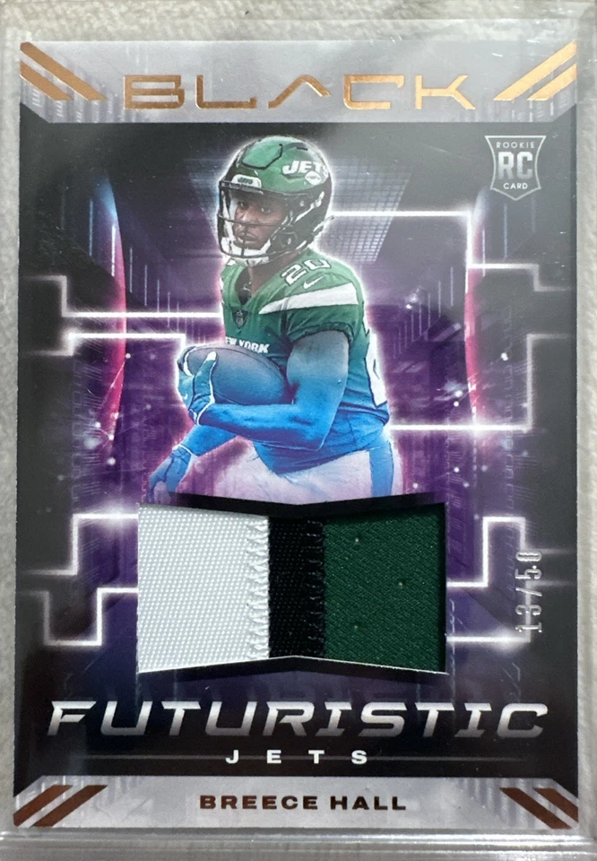 2022 Panini Black - Futuristic Breece Hall #FUT-BHA Copper /50 (MEM, RC) - Image 2 of 4