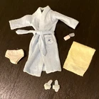 Vintage Barbie Ken Doll Terry Togs 1961 Blue Bathrobe and Accessories #784 Good