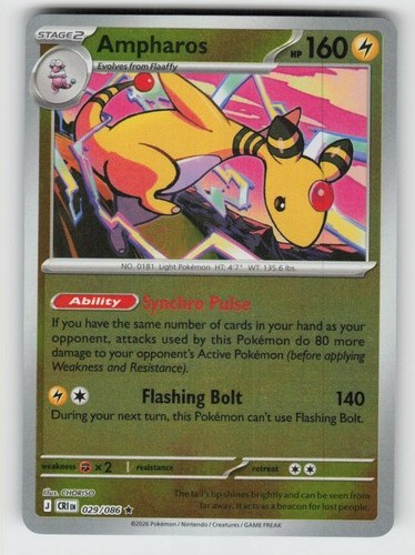 Reverse Holo Ampharos - 029/086 ME04: Chaos Rising
