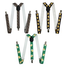 1Pcs Kids Adults Creative Print Suspenders Adjustable Elastic Y Back Suspender