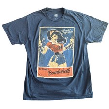 DC Comics Originals Wonder Woman Bombshells Navy Blue Graphic T-Shirt Kids Large