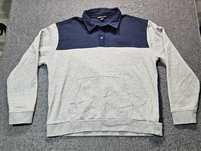 Michael Kors Navy and Gray long sleeve collard sweater men size XXL