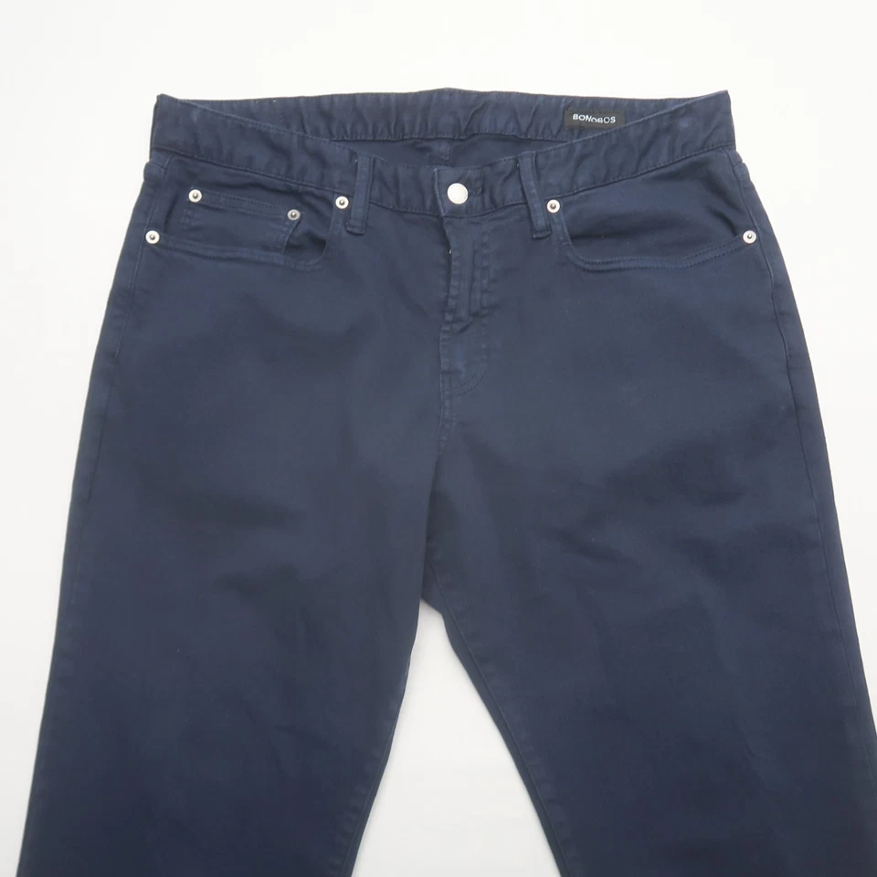 Jeans ajustados Bonobos para hombre talla 36 x 32 azul oscuro elástico denim 5 bolsillos Foto 3 de 4