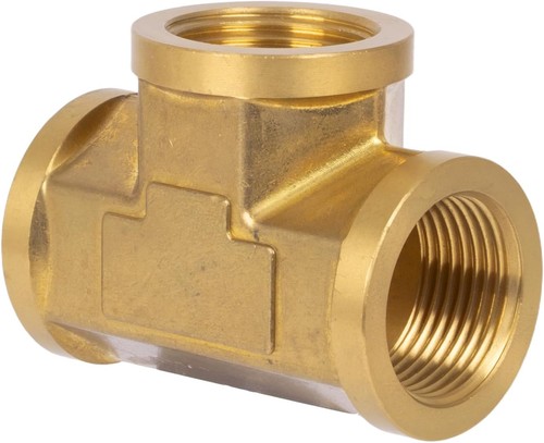 3/4" NPT Female Tee Brass Pipe Fitting 3 Way Connector Propane Gas 1200 PSI