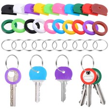40 PCS Colored Key Covers Caps, Soft Silicone Key Identifiers with 10 Metal K...