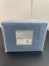 3 Piece Duvet Cover Set Made By Design Target Soft Light Blue W/ 2 Shams NEW NWT