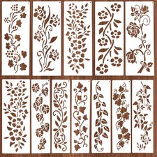 12 Pcs Wall Stencils for Painting Leaf Vine Stencils Reusable Leaves Stencil ...