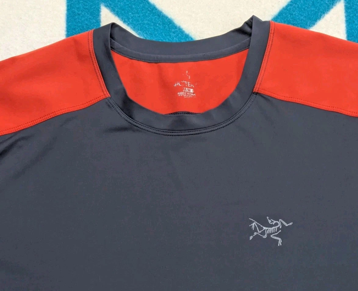 arcteryx long sleeve crewneck pullover orange base-layer