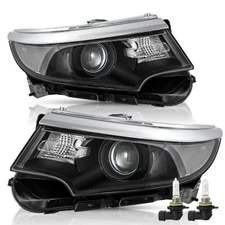 Halogen Model For 2011 2012 2013 2014 Ford Edge Black Headlight Pair Headlamp