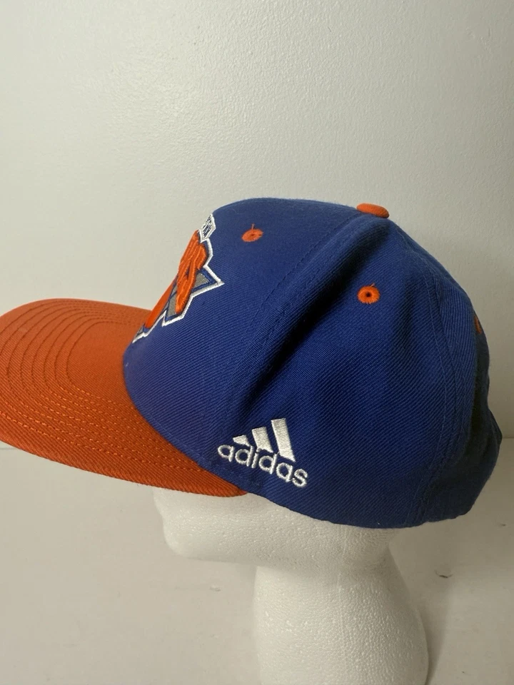 Adidas 2016 New York Knicks NBA Adjustable Plastic Snap Back Blue Orange Cap - Image 2 of 4