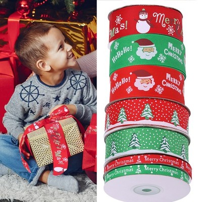 Weihnachtsband Weihnachtsmann Schneemann Wintermotiv Geschenkverpackung Bänder versch. Designs