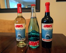 Lot Jaws 50th Anniversary Amity Island Red / White/ Spritzer Empty Wine Bottles