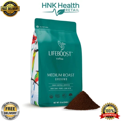 Lifeboost Coffee Ground Medium Roast – Low-Acid, Single-Origin - 12 oz