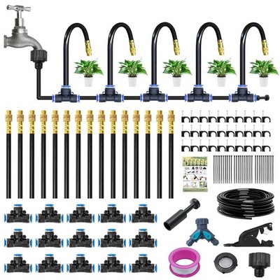 15M Drip Irrigation System Kit, Tropfbewässerungssystem-Set, 360° Verstellbares