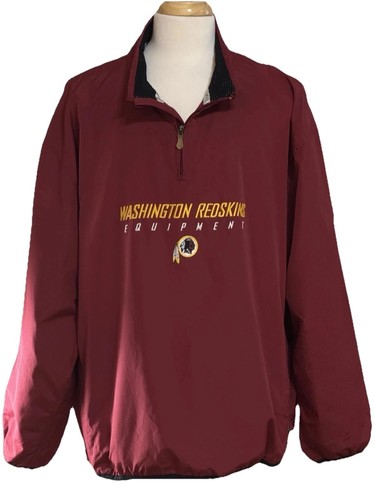 Washington Redskins Commanders NFL RBK Lined Windbreaker 1/4 Zip Up Pullover 2XL