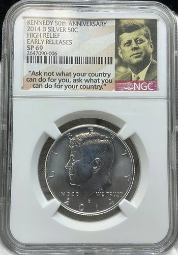 2014-D Silver Kennedy Half Dollar High Relief NGC SP 69 Early Releases