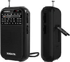 XHDATA D220 Portable Radio AM FM SW Shortwave Receiver Pocket Radios, 2 AA Batte