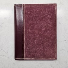 New Leather/Suede Small Photo Album 4  x 6  Brag Book burgundy-holds 24 pictures