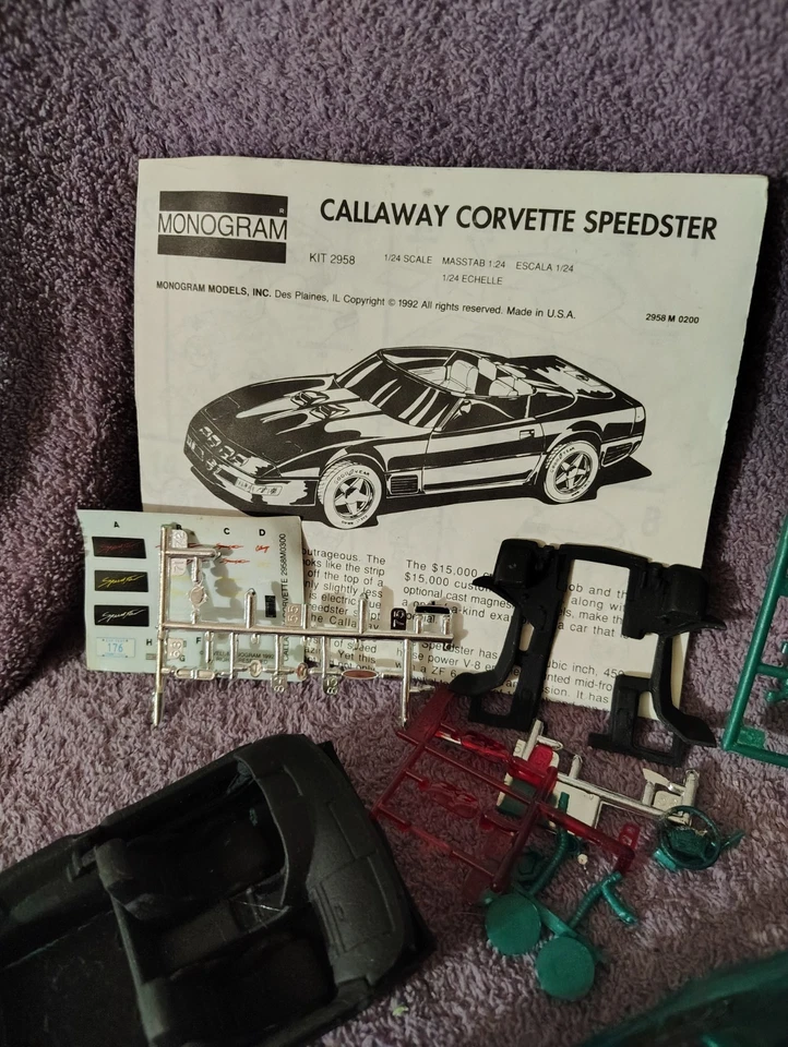 Vintage Monogram #2958 Callaway Corvette Speedster 1/24 Scale Plastic Model Kit - Image 4 of 4
