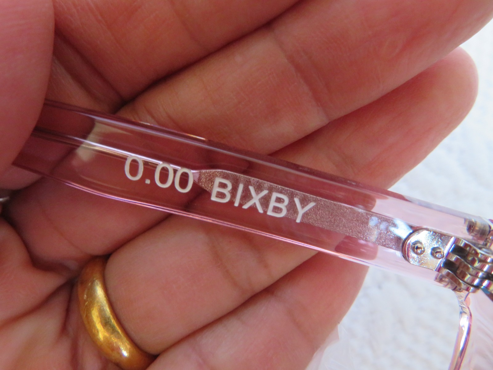 NIB CADDIS THE BIXBY READING GLASSES FRAME POLISHED CLEAR PINK 0.00
