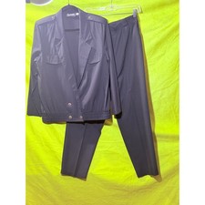 Vintage Requirements Navy Blue Pant Suit Set Jacket Trousers Size 9/10 USA Made