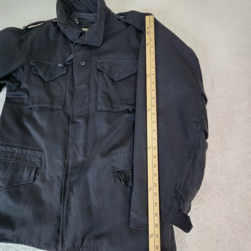 US Military Mens Cold Weather Field Coat Jacket XL Black Lined Heavy Duty - Picture 19 of 20