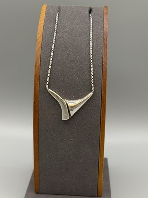 Nils Erik Danish Sterling Silver Necklace. Modernist Style Hallmarked Gift Boxed