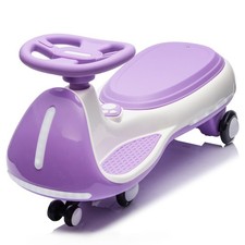 Kid Wiggle Ride-On Car, Bluetooth Music, LED Lights, 2-in-1, 5MPH, Purple
