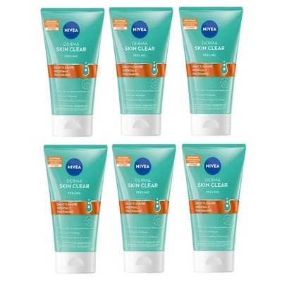 NIVEA Derma Skin Clear Peeling, 6 x 150ml