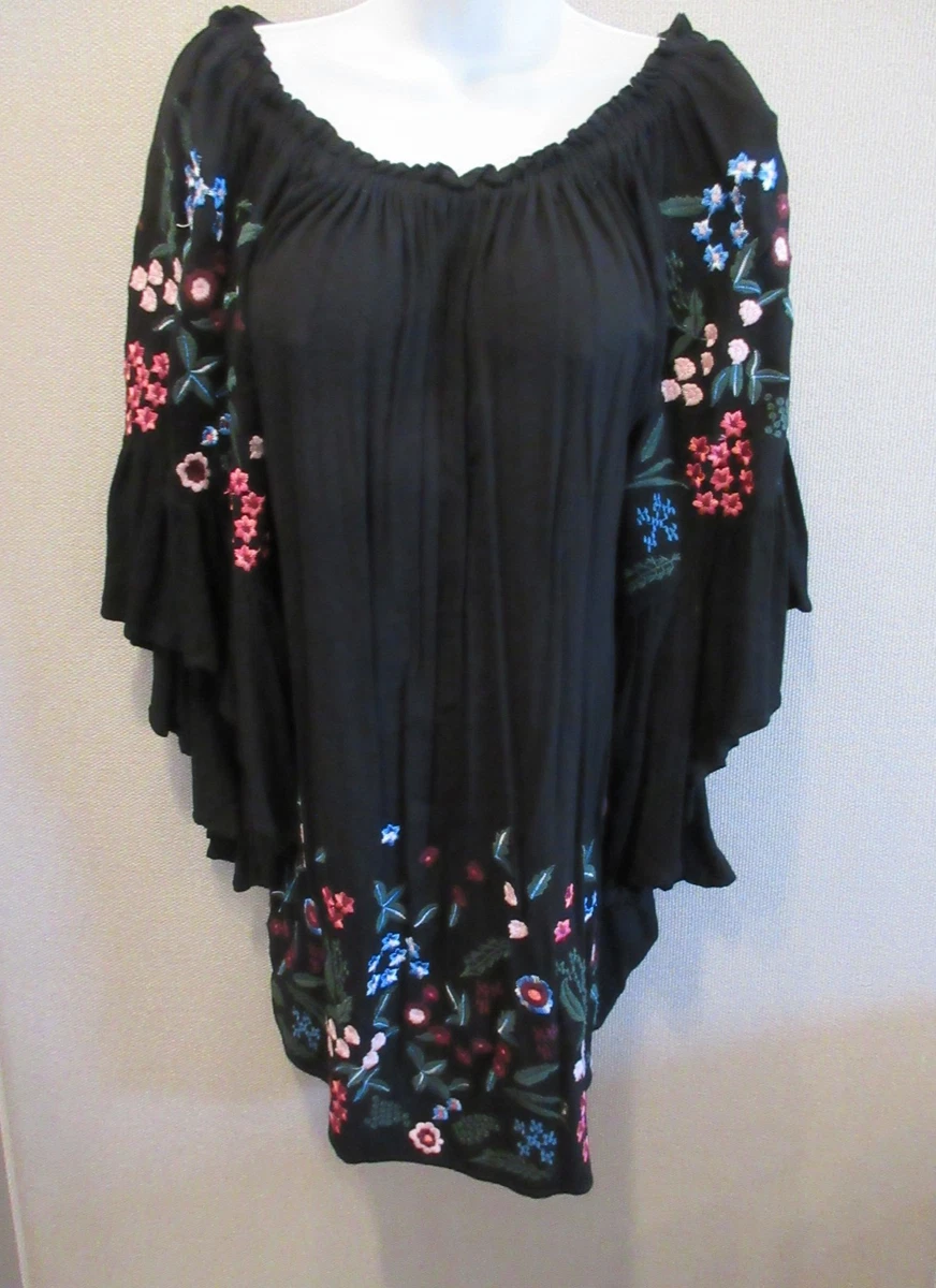 sachin and babi light blue dress Umgee Lace Overlay Dress-Black with Embroidered Flowers-Size Medium