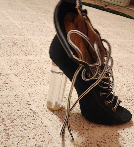 Tacchi donna neri stringati taglia 7,5 - Foto 4 di 6