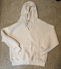 Victoria s Secret PINK sherpa pullover hoodie, cream, BNWT
