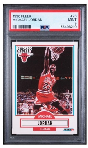 Fleer 1990 Fleer Michael Jordan #26 Chicago Bulls PSA 9 Graded Basketball Card
