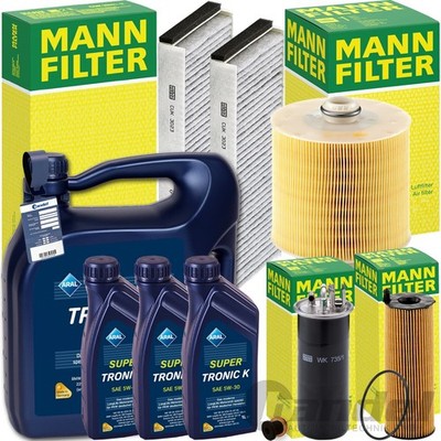 MANN INSPEKTIONSPAKET+ARAL 5W-30 MOTORÖL passend für 2.7+3.0 TDI AUDI A6 C6 4F