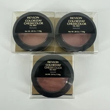 3 PACK Revlon Colorstay Cheekcolor MAUVE Shade Oil-Free Blush 0.28oz Each x3 NEW