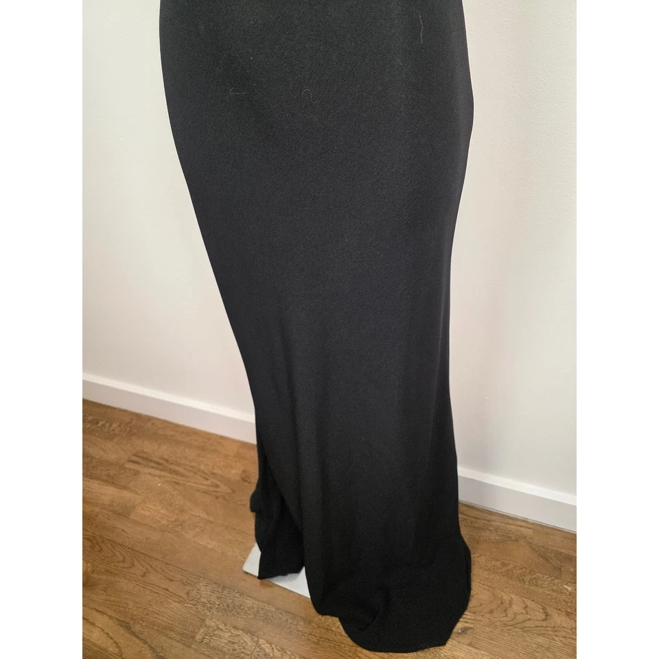 Maxi Vestido de Noche Formal Emanuel Ungaro Negro Sin Mangas Talla 2 Foto 4 de 4