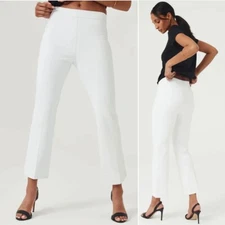SPANX PANTS Size XL Tall White Stretch Pull-on On-The-Go Kick Flare NEW 20373T