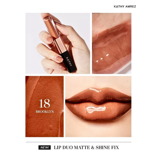 Lipstick Lip Duo Matte & Shine Fix KATHY AMREZ 18Color Nourishes Lips Smooth 3ml - Picture 29 of 29