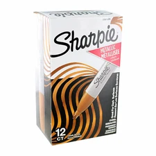 Sharpie Metallic Permanent Marker, Chisel Tip, Bronze, 12 Count