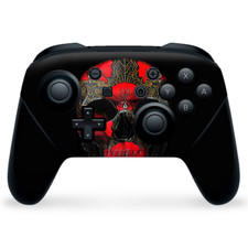 Nintendo Switch Pro Controller Skin Decal Vinyl Wrap - Dark Flowers Skull Art