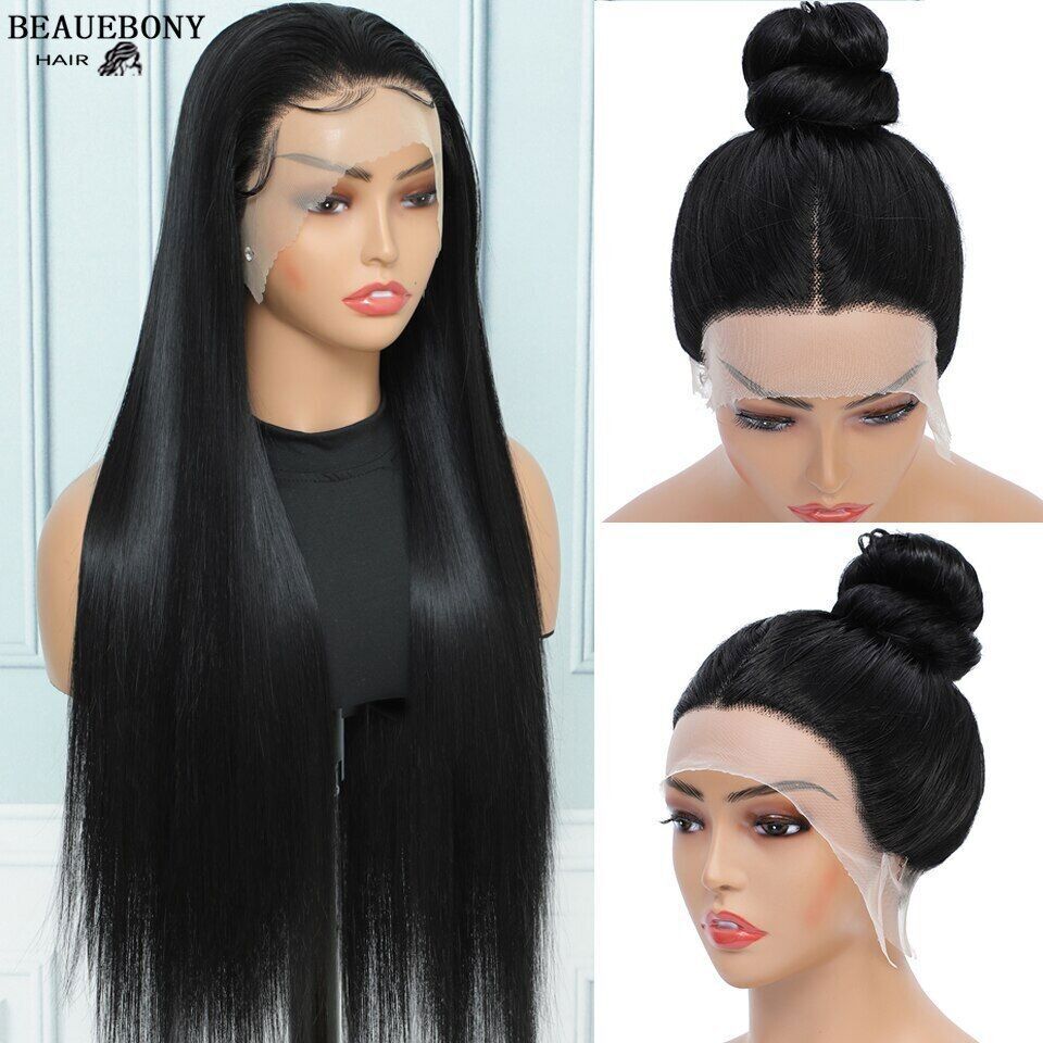 Synthetic front lace wigs Long Wavy Black Lace Front Synthetic Hair Wig LF110 main image 3