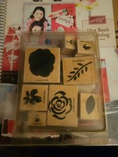 Stampin' Up Stamps Two-step stampin Flashy Florals wood/rubber complete set 1996