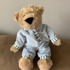 F.A.O. Schwarz Tuesday Sleepytime Bear 8" Blue Bean Bag Stuffed Plush Toy NO HAT