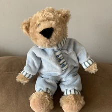 F.A.O. Schwarz Tuesday Sleepytime Bear 8" Blue Bean Bag Stuffed Plush Toy NO HAT
