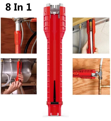 8in1 Multifunction Faucet Sink Installer Wrench Plumbing Tool Water Pipe Spanner