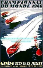 Boat Races 1946 Championnat Du Monde Vintage Poster Print Retro Style Wall Art