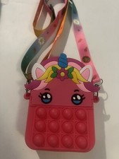 Unicorn Pop Purse for Girls Fidget Shoulder Bags, Pop Coin Purse Bubble